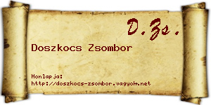 Doszkocs Zsombor névjegykártya