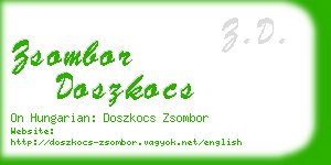 zsombor doszkocs business card